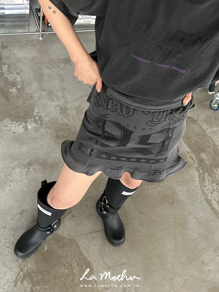 荷葉邊印刷字母裙